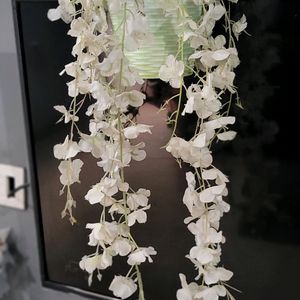 Set 2 Hanging White Flower & FlowerPot