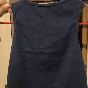 Ribbed Blue Tank Top