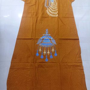 Peacock Embroidery Nighty