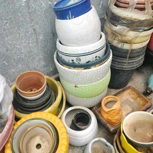 Ceramics And Plastic Pots