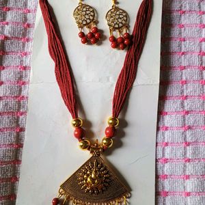 Red Beads Jewellery Set