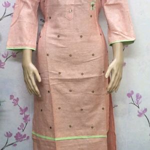 Kurti pink 1 piece attractive embroidery fancy