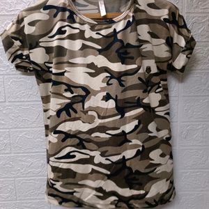 Military Print T-shirt For Small To Medium Size