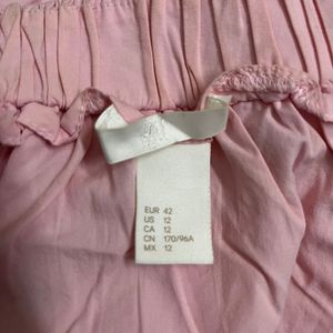 H&m baby pink tie up shirt