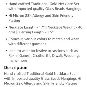 Traditional Jewellery Necklace N Earrings (Bronze