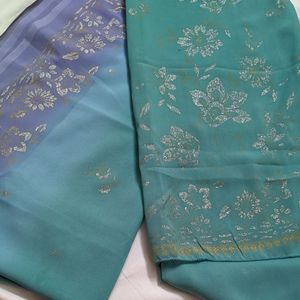 Sea Green- Purple Colour Daily Wear Saree