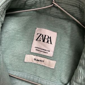 Zara Corduroy Torquoise Shirt