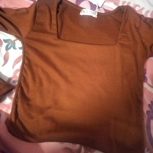 Tank Top Squared Neck Brown