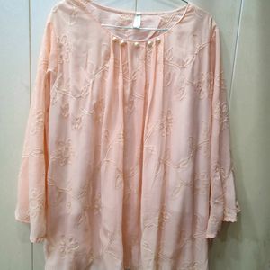 Stylish Peach Embroidery Top (Women)