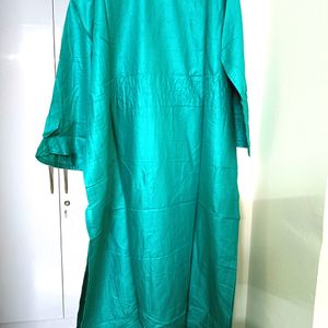 Sequence Work Neck Stitched Green Kurta