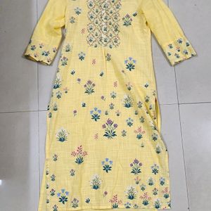 Sunshine Yellow A Line Cotton Kurta