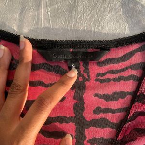 GUESS Y2K Zebra Print Top (Shaded)