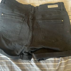 Black Denim Shorts