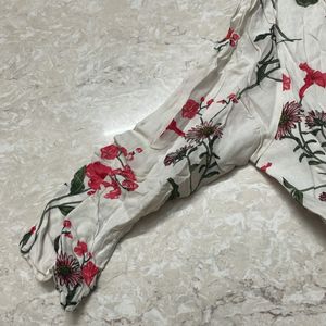 Floral Dress Front Open