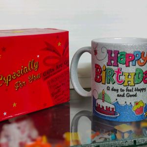 Glitter Ceramic Mugs For Happy birthday