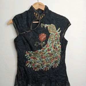 Multicolored Black Design Casual Top (Girls)