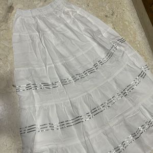 New White Cotton Skirt