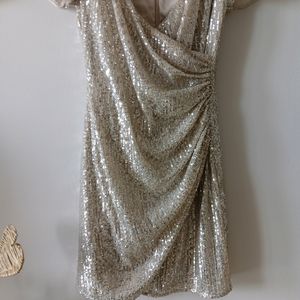 Forever New Trixie Sequin Draped Mini Dress