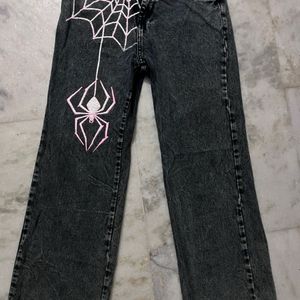 Hand Painted Spider Jeans