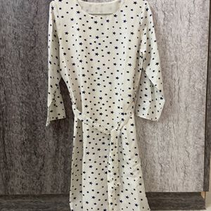 White Star Dress With Belt