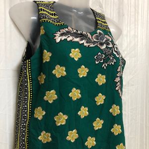 Zara Mini Green Printed Dress