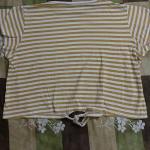 Striped Crop Top With Knot