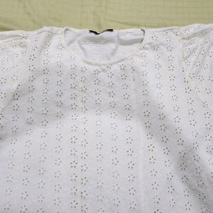 White Chikankari Top