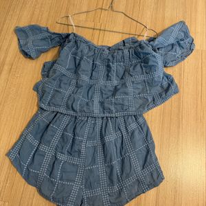 Blue Texture Romper