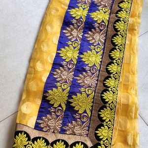 Yellow Saree With Black Border