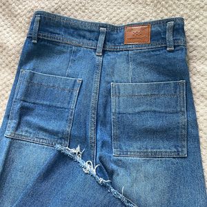 Fresh Blue High Rise Waist Flared Denim