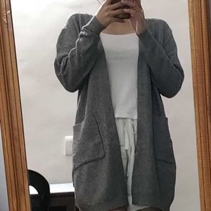 Grey Open Cardigan