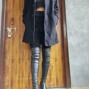 Blue Dark Korean Coat