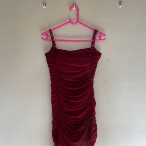 2 Piece Maroon Bodycon Dress