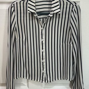 H&M White Stripped Shirt