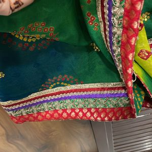 Heavy Festive Bandhej Saree With Blouse