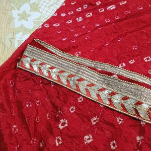 Bandhej Red Dupatta🎀