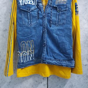 T-shirt with Denim Jacket