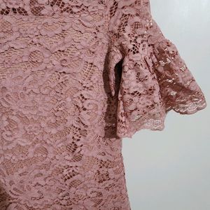 Mauve Days Faballey Pink Lace Top