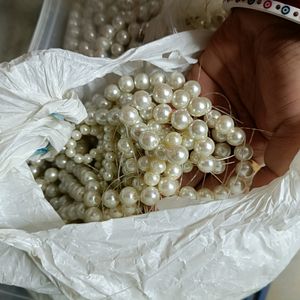 White Pearl Glass Beads 8 Mm