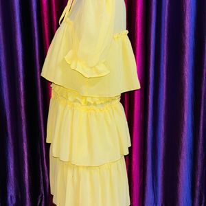 Lime Yellow Frill Dress