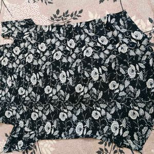 Black Cut Shoudler Top