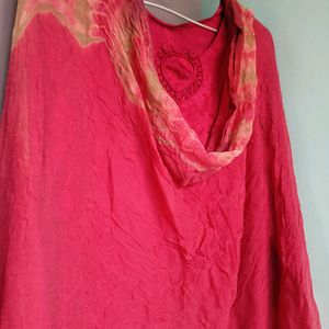 Red Colour Kurta Set With Dupatta