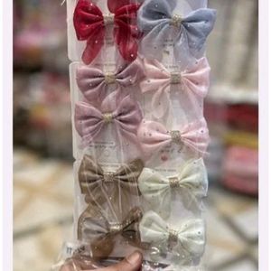 12 Bow Hair Clips