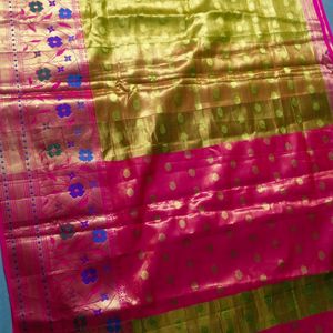 New Trendy Tissue Clothe Big Border Paithani saree