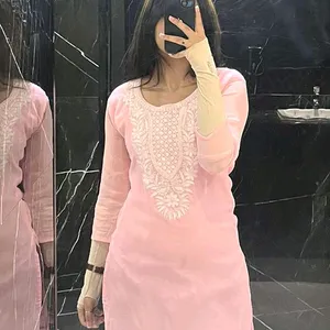 Baby Pink Chikankari Kurta