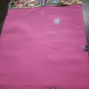 Saree With Unstitched Blouse .