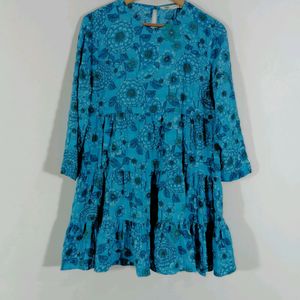 Blue Printed Casual Dress (Women)