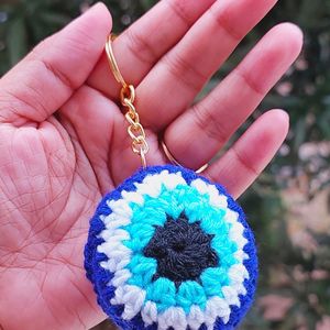 Crochet Evil Eye Keyring