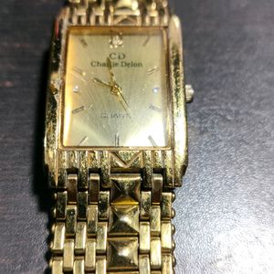 CHARLIE DELON MEN'S WRIST WATCH 24K Gold Plated