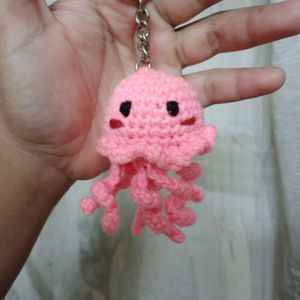 Crochet Pink Octopus Keychain 💗🐙